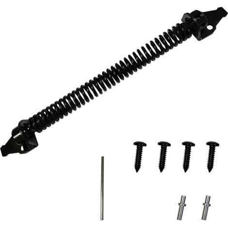 Ressort de Ferme-porte pour Portail en Bois avec Régulateur de Tension en Acier Carbone Noir, Pour Portillon de Jardin et Portail de Clôture (1/5)