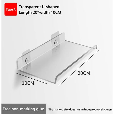 (WGYKLZWJMDKA20x10CM) Étagère de rangement auto-adhésive murale, amovible, pour salle de bain, douche, cuisine, dressing, accessoires de salle de bain (1/5)