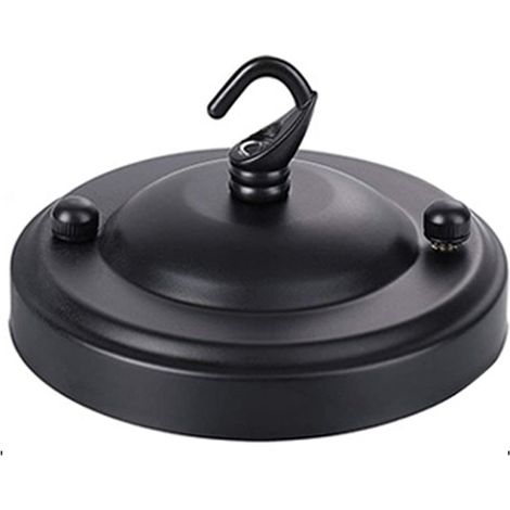 Plafond Rosace Crochet, Plaque de Plafond Lustres Vintage mit Vis Correspondantes / Rosace, Crochet Plafond Lustre Peut Supporter 10kg (Schwarz) (1/5)