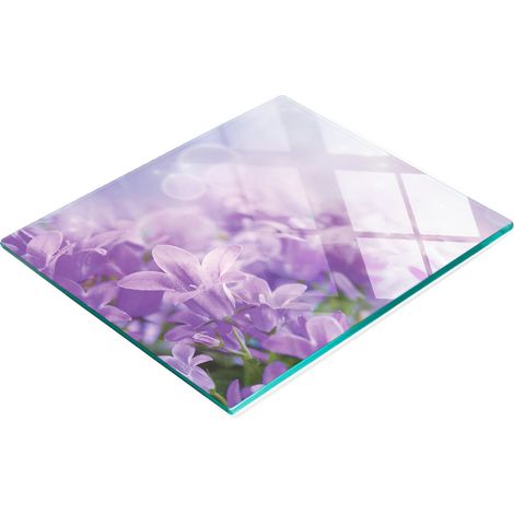 Tabla de cortar de cristal para cocina con decoraci贸n de campanas, 60x52 cm