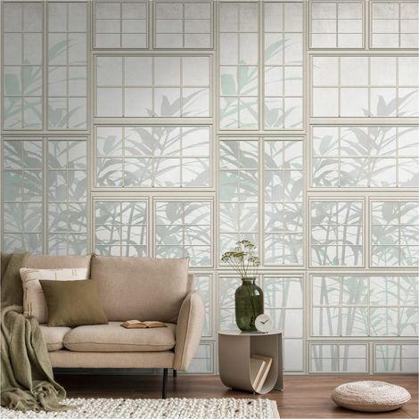 Sfondo fotografico Profhome 398451 Carta da parati TNT goffrata a caldo liscia 3D opaca crema beige verde 1,59 m x 2,8 m (1/4)