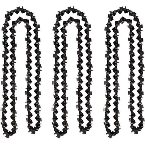 Lot de 3 Chaîne de tronçonneuse de 50 cm 0.325" 1,5 mm 76 maillons d'entraînement - compatible avec Timberpro 62CC, Hyundai et (1/4)