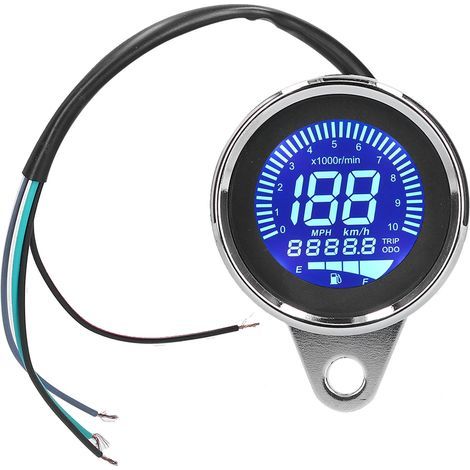HEMPERT DE SPEET SPEET 0-160KM/H Indicatore di velocità digitale LCD a LED per moto 12V DC Stile retrò cromato (1/5)