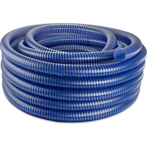 1 Rouleau Tuyau Spiralé, PVC-U Renforcé, Diamètre 25mm, Résistant UV Pression 8 Bar, Pour Pompe Jardin