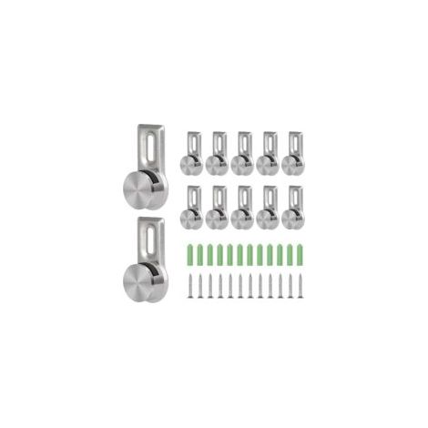 12 soportes de montaje para espejos de pared para paneles de 4-7 mm de grosor, colgadores de espejo resistentes para paneles de vidrio acrílico con 12 tornillos de acero inoxidable y 12 anclajes de pa