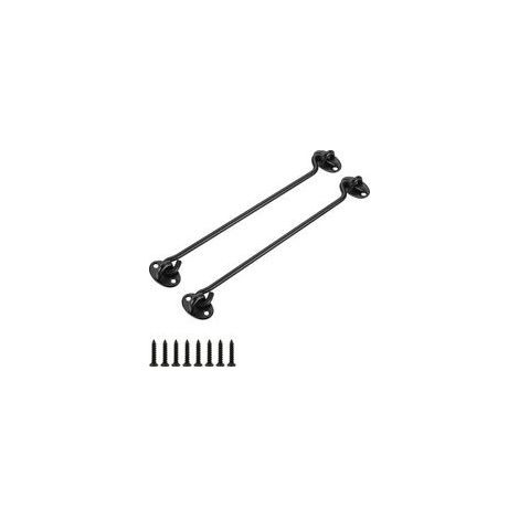Crochet Porte, 2 Pièces 300 mm Fermeture Porte Acier Inoxydable, Loquet Porte Noir, Crochet Fenetre pour Portes, Fenêtres de Garage, Maisons de Jardin, Chalets (1/5)