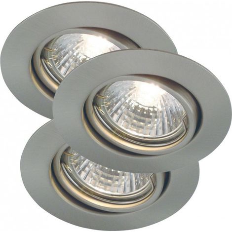 Spot encastré luminaire TRITON 3-Kit Métal Acier Brossé H. 8,7 IP23 Nordlux-Intérieur