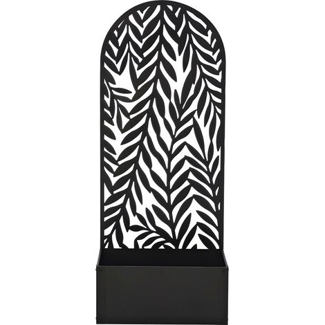 Fioriera con spalliera graticola rettangolare alta cm 150 vaso 60x32 in Metallo nero Separè Decorativo per Piante Rampicanti e Divisorio per Ambienti Design Moderno Ideale per Casa Bar Ristoranti.