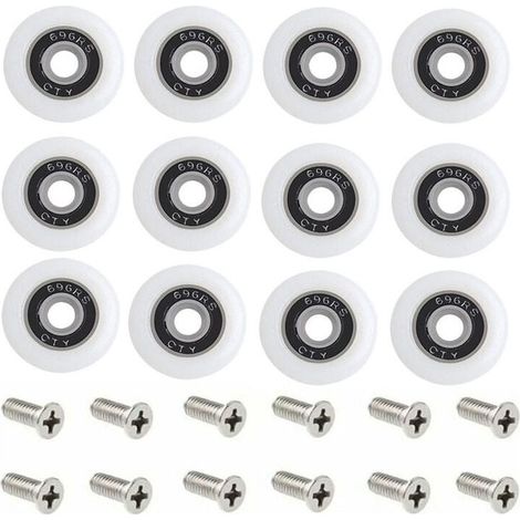 – Roulettes de rechange pour porte de douche – Lot de 12 roulettes 23 mm – Vis en métal incluses – Installation rapide et facile (1/5)