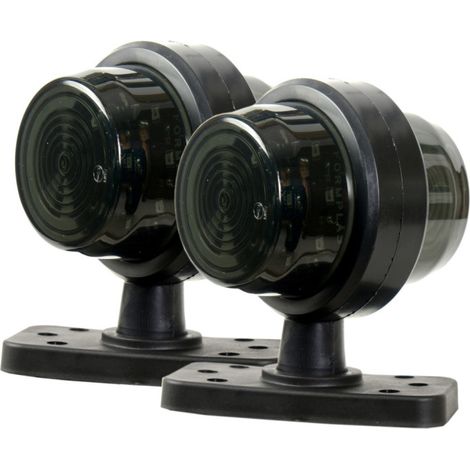 Set (2 Stück) getönte LED-Positionsleuchten, Hörnchen-Form, 12–24 V, weiß-rot