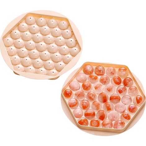 Eiswürfelform für 37 runde Eiswürfel, schaffen Sie ein lustiges Erlebnis mit perfekt geformten Eispucks (Pink)