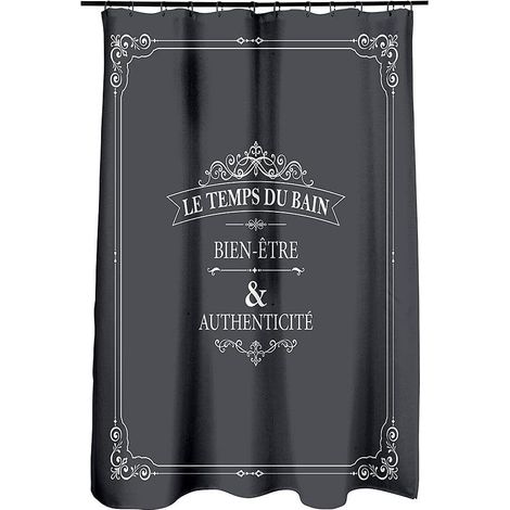 1 Rideau de douche, Polyester imprimé Vintage, Multicolore, 180x200 cm, Salle de bain (1/2)