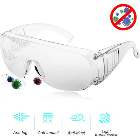 2 paires de lunettes de sécurité en plastique, lunettes de protection cerclées, lunettes de sécurité transparentes (1/5)