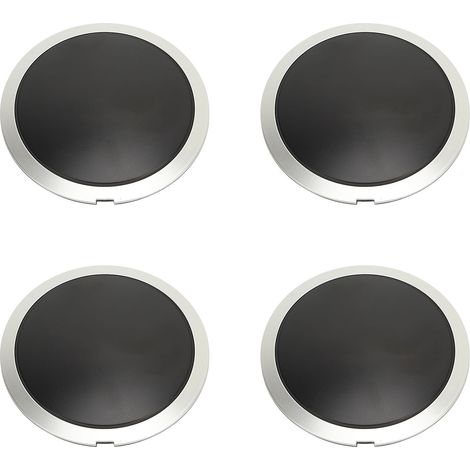 Quatre enjoliveurs, 68078419AC, enjoliveurs centraux haute dureté avec garniture chromée, adaptés aux modèles Fiat 500 2007-2019, cercle blanc avec lettrage rouge. (1/5)