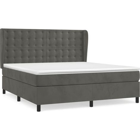 Maison Exclusive - Boxspringbett mit Matratze Dunkelgrau 180x200 (1/5)