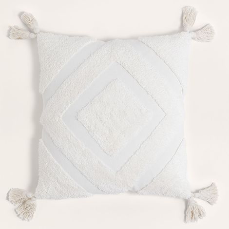 Coussin Carré en Coton (45x45 cm) Sowyer SKLUM Blanc (1/5)