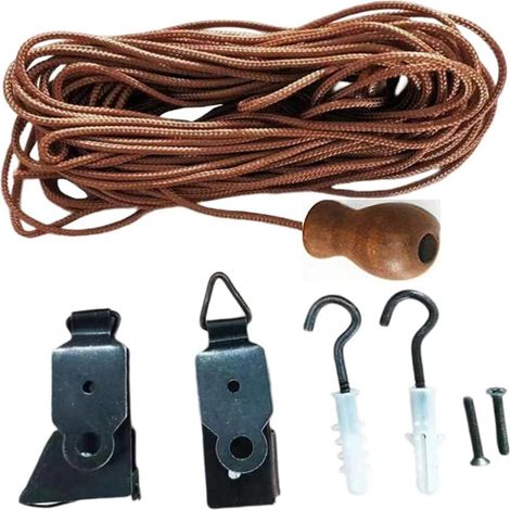 1 juego de cordones de bambú para subir persianas enrollables para reparación de cortinas (1/4)