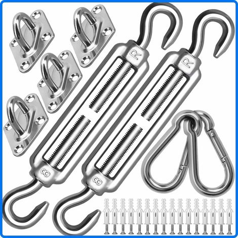 Kit de Fixation de Voile d'ombrage M8 très résistant, kit de Fixation pour auvent en Acier Inoxydable 304 pour Triangle et carré, kit d'accessoires (1/5)