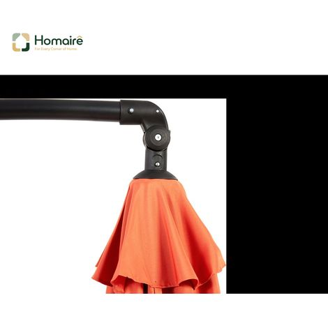 HOMAIRE Parapluie de plein air rectangulaire double face large de 14,8 pieds avec manivelle (Orange) (1/5)