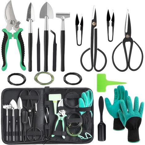 Bonsai Set 23 Piece: Kit à Outils De Jardinage, Ensemble D'outils De Jardinage, avec Sac De Rangement Durable, Kit Bonsa, Bonsai Gardening Set pour Les Adulte, Hommes Et Les Femmes (1/4)