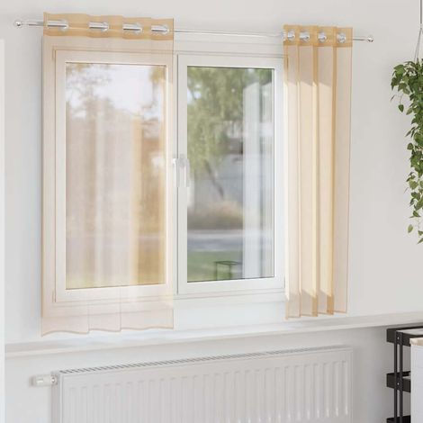 Voile Vorhänge mit Ösen 2 Stk. Sandfarbe