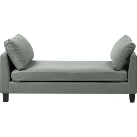Chaise longue de tela estilo escandinavo moderno patas de acero verde Archiane