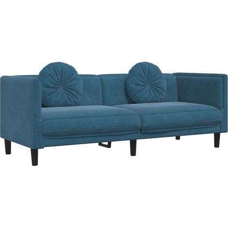 Canapé avec coussins 3 places,Sofa pour Salon,Banquette bleu velours CFW221264 (1/5)