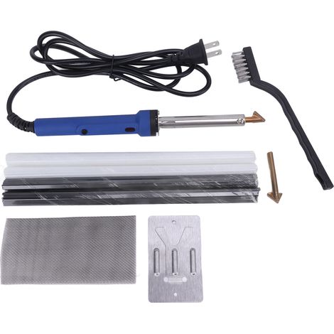 Kit de soudure plastique 80W avec baguettes, brosse métallique et outil portable pour réparation pare-chocs auto, kayak, canoë – Prise US 110V (1/5)