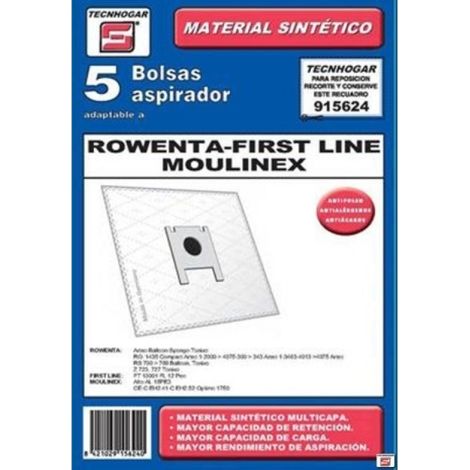 Bolsa aspirador papel rowenta-molinex thogar 5 pz 915624
