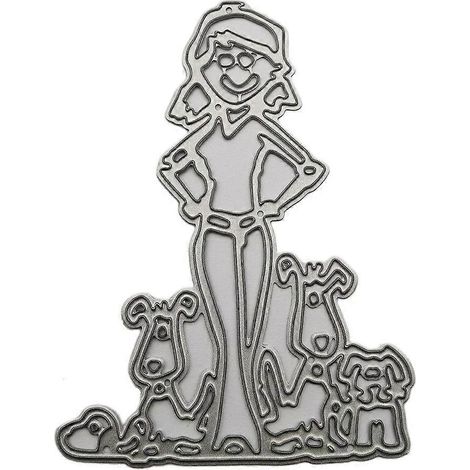 Metall-Stanzformen für Mädchen und Hund – DIY-Scrapbooking-Album, Papierkarten-Vorlage