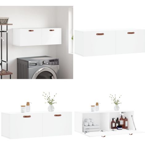 Mobile a Parete Bianco 100x36,5x35 cm in Legno Multistrato - Mobile a parete - Armadio a parete