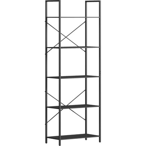 Schwarzes Metall-Regal mit 5 Regalböden 60 x 30 x 170,5 cm (1/5)