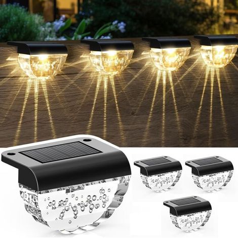 Solaire LED Extérieur Éclairage mural,4 pack Éclairage pour chemins, Lampe Solaire Exterieur LED changeant de couleur,Lumières de marche, allées de jardin mural (1/5)