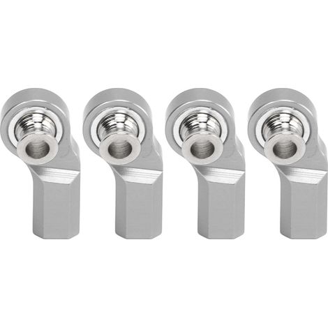 4 Pièces Tête de Direction en Alliage d'Aluminium M3 pour Voiture RC Axial SCX10 1/10, Tige de Direction avec Embout à Rotule Argenté (1/5)
