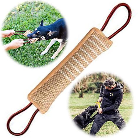 Coussin de morsure pour chien en jute, jouet à mordre pour chien, jouet à tirer pour chien, jouet durable pour mordre le chien (1/3)