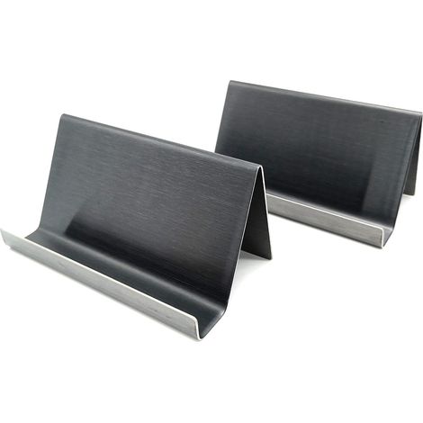 Support Pour Cartes De Visite - Acier Inoxydable Brossé - Design Ouvert - Bureau Bureau Commercial - 2 Pièces (1/5)