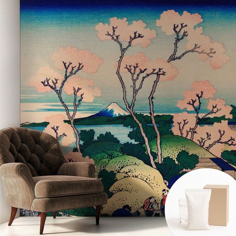 Papier peint intissé à motifs décoratifs pour salon chambre et bureau Décoration murale élégante avec colle Cerisiers en fleurs 250x250 cm (1/5)