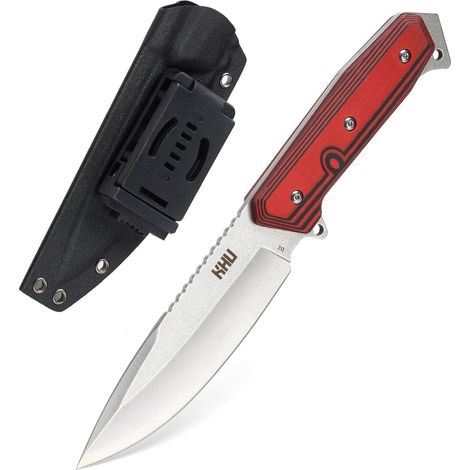 Acier Couteau à lame fixe Couteau de Survie Avec étui Kydex Couteau de camping bushcraft - G10 poignée, Outdoor randonnée Accessoires - 31A (1/5)