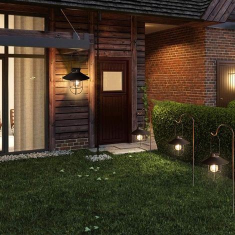 Vintage-Solar-Hängelaternen für den Außenbereich mit warmweißen LED-Lampen für Garten, Hof, Terrasse und Gartenweg (1/5)
