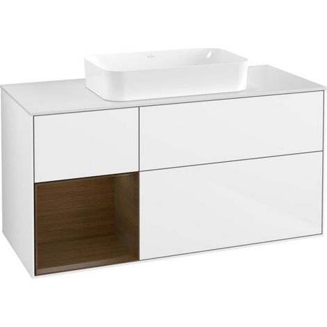 V&B Waschtischunterschrank Finion 120x60 cm, Reg li wal ven, glo wh. Lac (1/2)