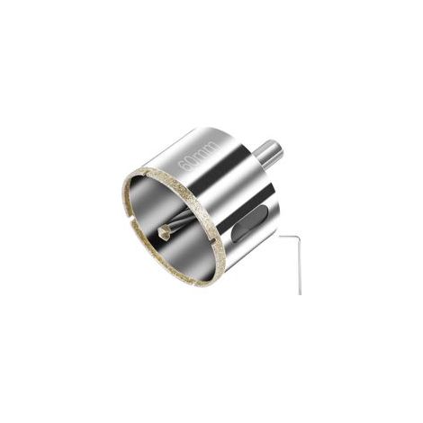 Scie Cloche Diamant 60 mm, Foret Diamant avec Foret Guidage Central, Scie Cloche Carrelage avec Revêtement de Surface en Diamant pour Coupe de Verre, Carrelage, Céramique, Marbre, Calcaire