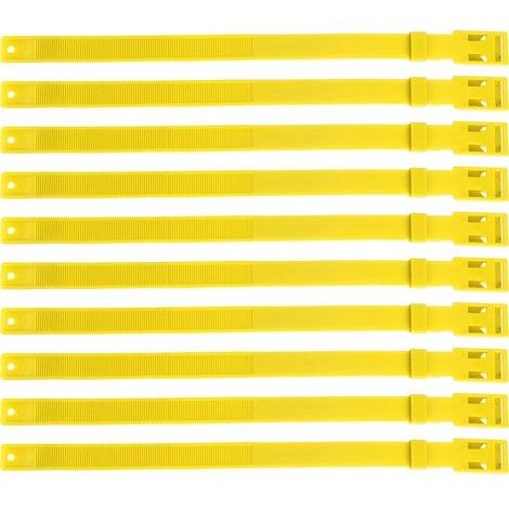 10 pièces collier de chèvre PU 23 pouces réglable bétail pour animaux de ferme vache cheval mouton jaune (1/5)