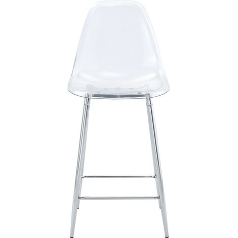Set di 4 sgabelli da bar trasparenti con struttura in metallo argentato (1/5)