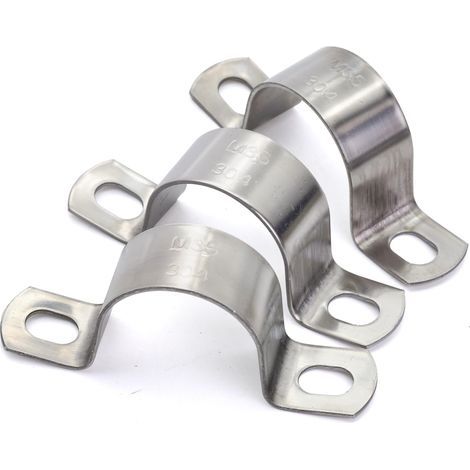 U-Collier de Serrage Tuyau Robustes diametre 25 mm, Collier de Fixation Inox - Tuyau Pour Fixation/Attache Tube - Lot de 10 (1/4)