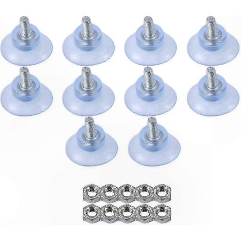 Plaquettes de ventouse caoutchouc M6 pour pieds de table en verre, lot de 10, fixation stable, remplacements universels. (1/5)
