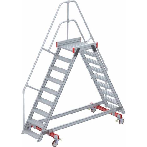 Euroline 512 mobiler Überstieg 60° Stufenausführung Alu gerieft Stufenbreite 600mm 9 Stufen