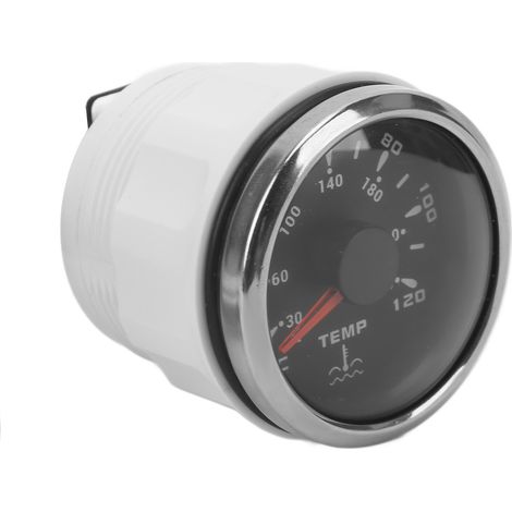 Jauge de température d'eau 52mm IP67 étanche 7 couleurs rétroéclairage indicateur à aiguille 1600-22Ω noir pour bateaux camping-cars (1/5)
