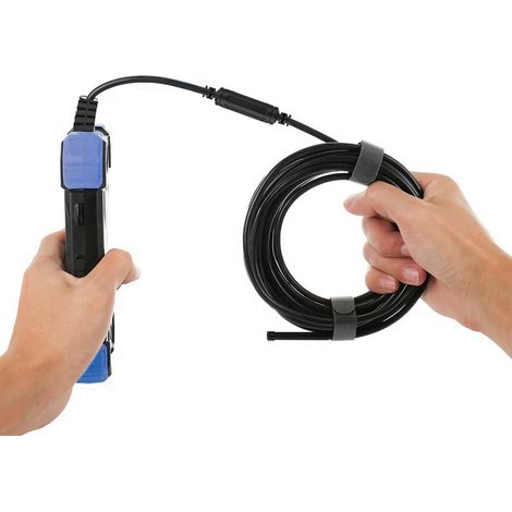 7,9-mm-Doppellinsen-Endoskop, 4,3-Zoll-1080P-IPS-Bildschirm, IP67-wasserdichte Kamera, 5-Meter-Kabel, USB-Ladeanschluss, blau. (1/5)