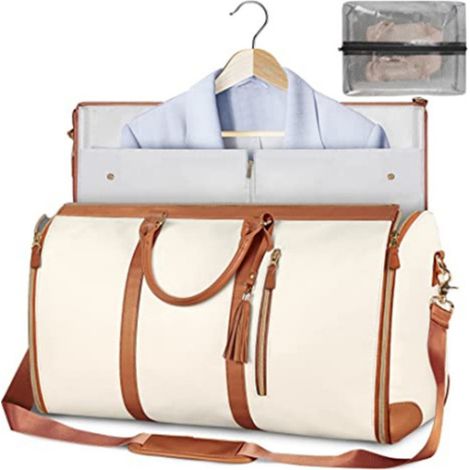 Sac de voyage polochon en cuir PU pour femme Bagage cabine portable (1/5)