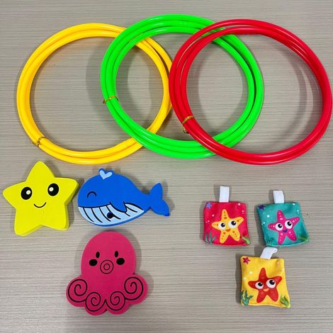Lot de 3 jouets de piscine pour la plongée : bouées, anneaux de natation, jouets de natation, jeux d'eau, entraînement à la natation, été. (1/4)